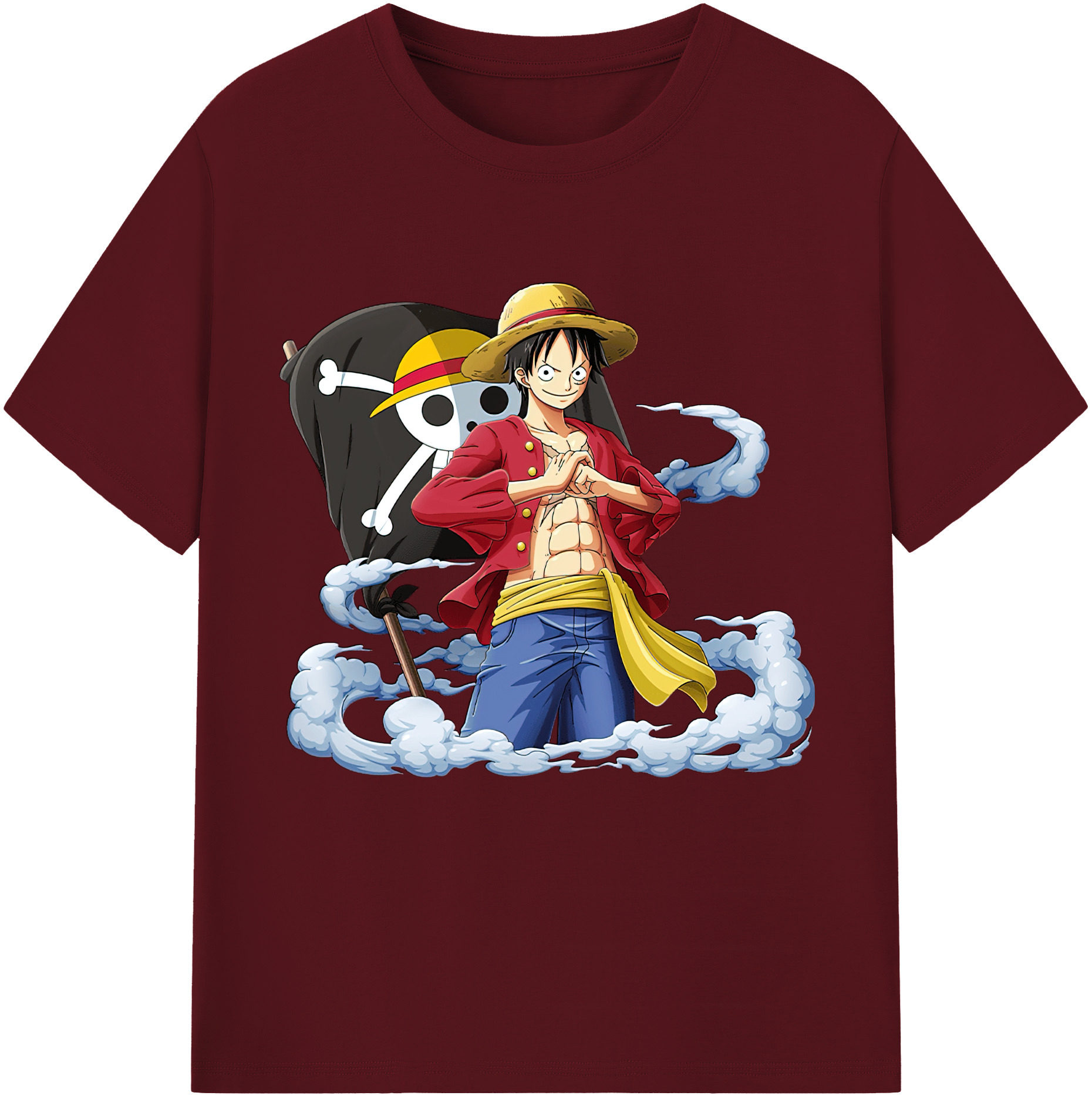 ワンピース モンキー・D・ルフィ ONE PIECE Monkey D. Luffy 綿100％半袖Tシャツ（フロントプリント）
